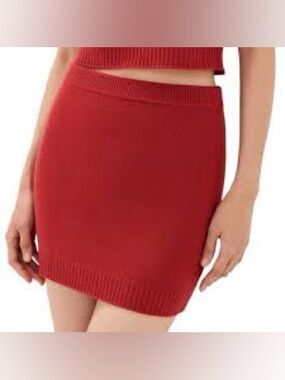 Reformation Red Cashmere Mini Skirt Size Large
